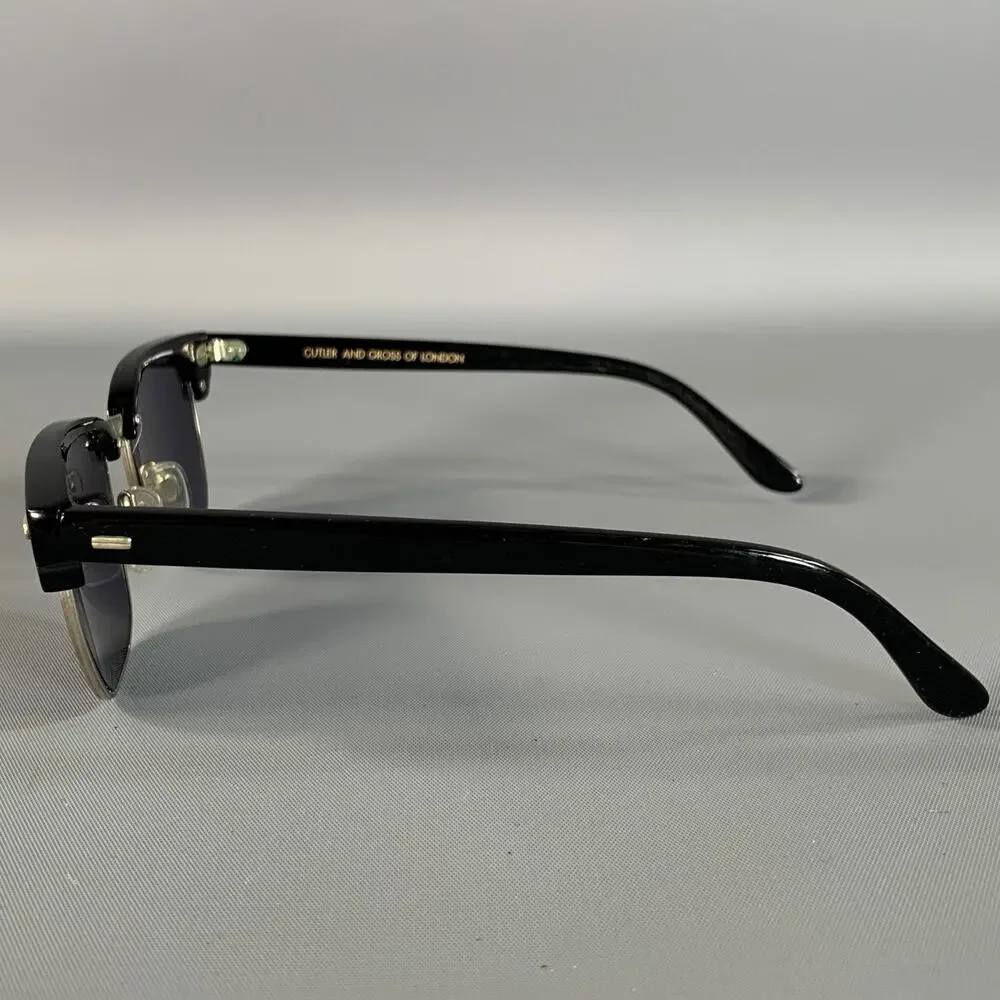 CUTLER AND GROSS Black Dark brown Acetate Sunglasses
